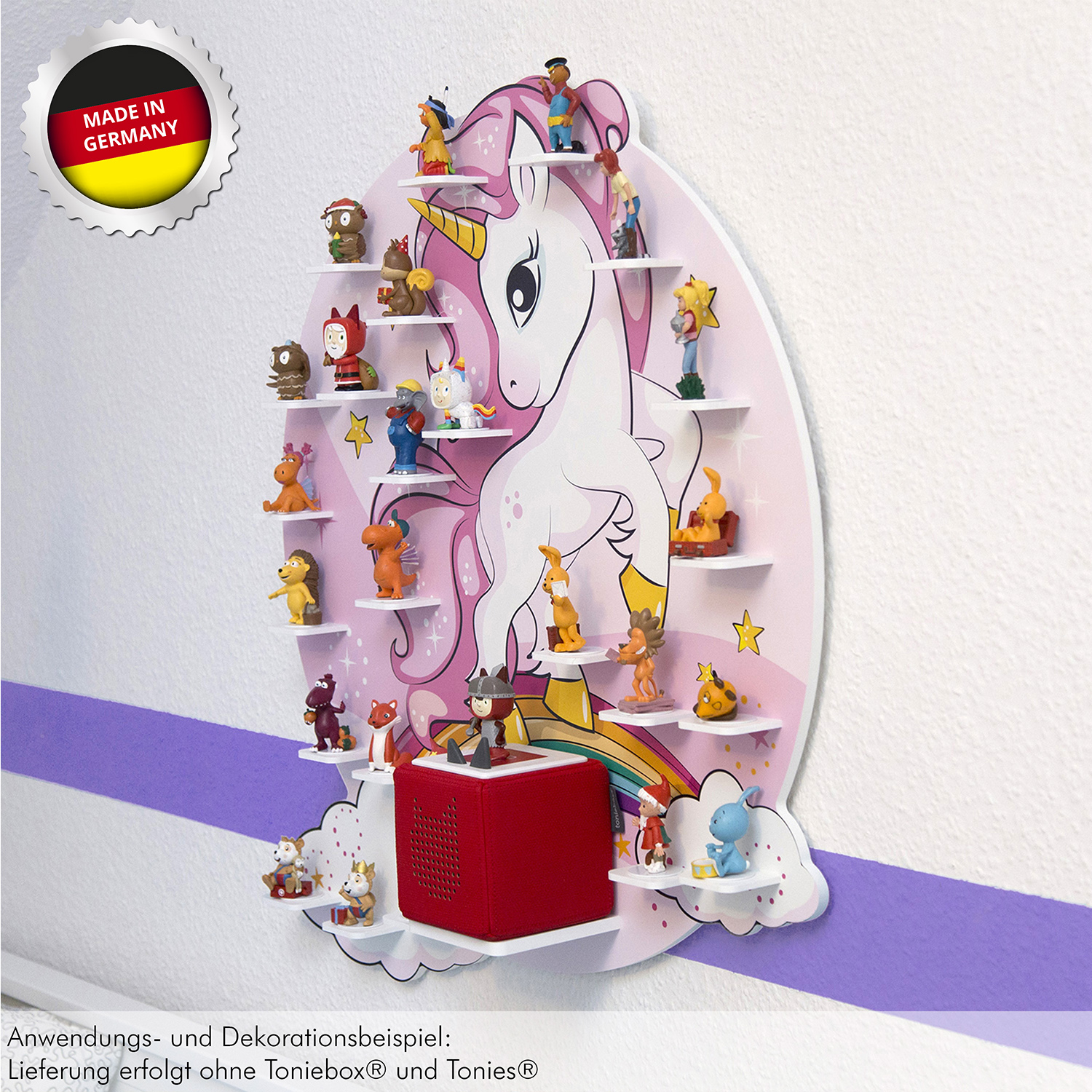 Wandregal Einhorn / Unicorn für Toniebox® und Tonies® oder